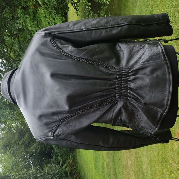 Hot Leathers🔥Genuine Leather Black Moto Jacket with Zip Out Lining Size Medium - Picture 3 of 16